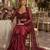Maroon net readymade 3 piece set with embroidery & sequence work