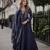 Navy vichitra readymade anarkali suit with beads sequence & embroidery work