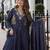 Navy vichitra readymade anarkali suit with beads sequence & embroidery work
