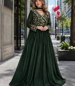 Mehendi vichitra readymade anarkali suit with embroidery & beads work