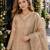Cream silk blend readymade suit with embroidery & sequence work