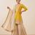 Festive wear mustard yellow straight kurti with sequence work sharara & dupatta 3-piece set