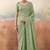 Green solid poly chiffon ethnic saree