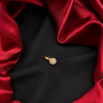 gold-tone cz non-piercing nose ring  clip-on fake stud  indian bridal jewelry 1