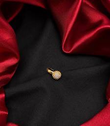 gold-tone cz non-piercing nose ring  clip-on fake stud  indian bridal jewelry