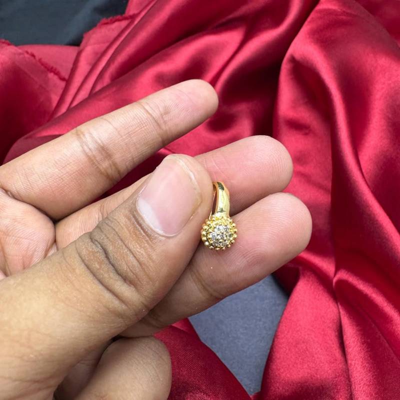 gold-tone cz non-piercing nose ring  clip-on fake stud  indian bridal jewelry