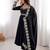 Black embroidered anarkali suit set with dupatta & pant