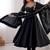 Black embroidered anarkali suit set with dupatta & pant