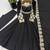 Black embroidered anarkali suit set with dupatta & pant