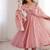 Pink embroidered anarkali suit set with dupatta & pant