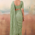 Green solid poly chiffon ethnic saree