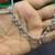 silver look piercing bridal nath with chain  cz stone indian nose ring