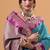 sky blue soft satin with rich woven border festive & wedding wear saree