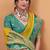 yellow soft satin with rich woven border festive & wedding wear saree