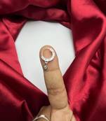 silver cz diamond nose ring: indian bridal nath clip on nose hoop