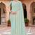 Designer sea green zari embroidery zarkan work georgette saree