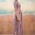 Lavender solid poly chiffon ethnic saree