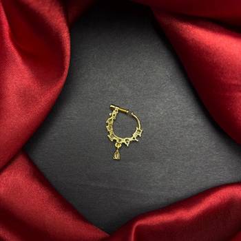 minimalist cz nath nose pin  gold hoop bridal jewelry 2