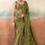 Mehndi solid poly chiffon ethnic saree