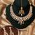 Gold plated white stones kundan necklace set with maang tikka
