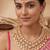 Antique textured gold polki collar necklace set with maang tikka