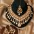 Antique textured gold polki collar necklace set with maang tikka
