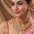 Antique textured gold polki collar necklace set with maang tikka