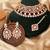 Gold plated maroon kundan choker necklace set with maang tikka