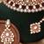 Gold plated maroon kundan choker necklace set with maang tikka