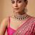 Gold plated maroon kundan choker necklace set with maang tikka