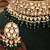 Emerald green stones polki band choker necklace set with maang tikka