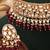 Maroon beaded polki choker necklace set with maang tikka
