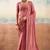 Peach solid poly chiffon ethnic saree