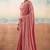 Peach solid poly chiffon ethnic saree