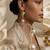 Gold plated serpentine pearl climber earrings