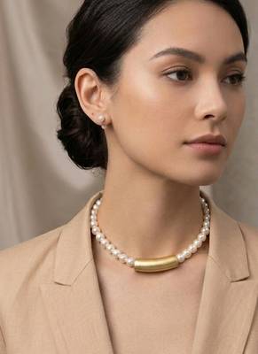 Gold plated golden pill choker neckpiece 1