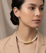 Gold plated golden pill choker neckpiece