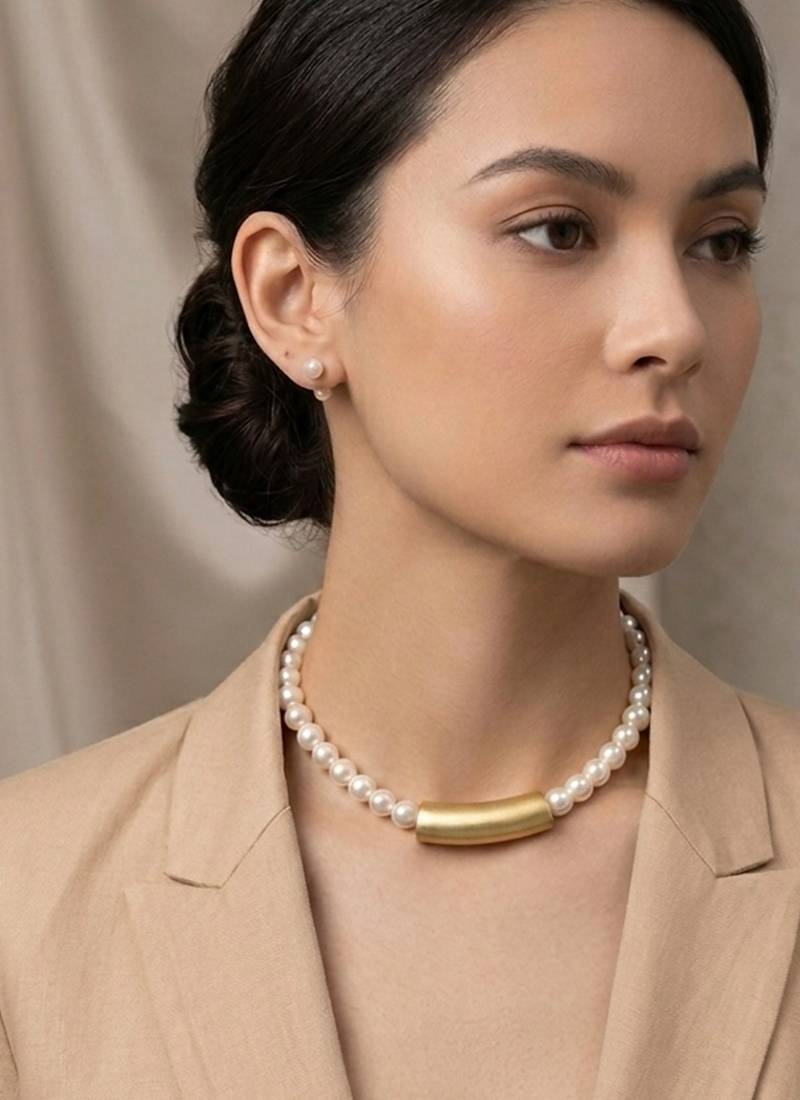 Gold plated golden pill choker neckpiece