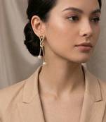Gold plated gilded knot dangler earrings