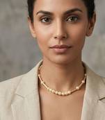 Gold plated pearl choker necklace