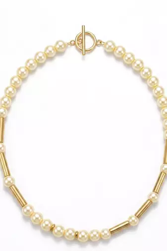 Gold plated pearl choker necklace
