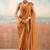 Rust solid poly chiffon ethnic saree