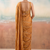Rust solid poly chiffon ethnic saree
