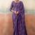 Violet solid poly chiffon ethnic saree