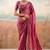 Wine solid poly chiffon ethnic saree