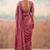 Wine solid poly chiffon ethnic saree