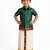 Minipattu green shirt & veshti set