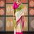 Green floral print chiffon ethnic saree