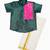 Minipattu dark green shirt & veshti set for boys