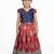 Minipattu maroon navy pattu pavadai for girls